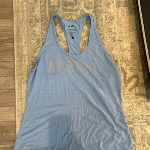 No Bull Project Light Blue Racerback Tank Large
